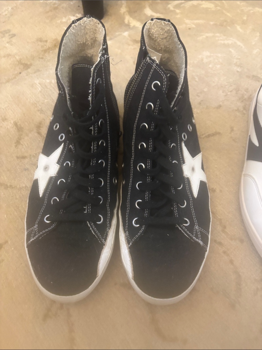Golden Goose Black High-Top Sneakers with White Star Archive Deluxe